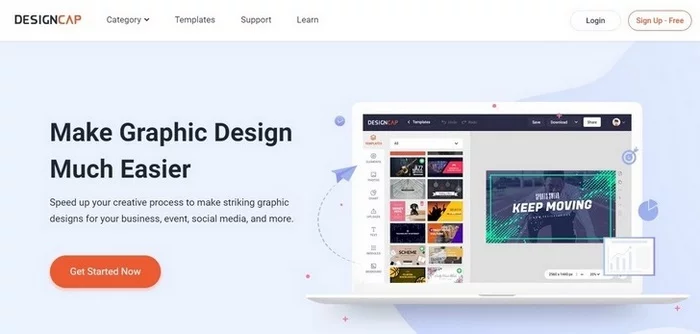 DesignCap homepage screen capture