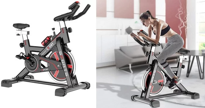 Product image  IDEAPARK Exercise Bikes Indoor Cycling Bike Stationary - Best Home Gym Equipment For Women In 2021