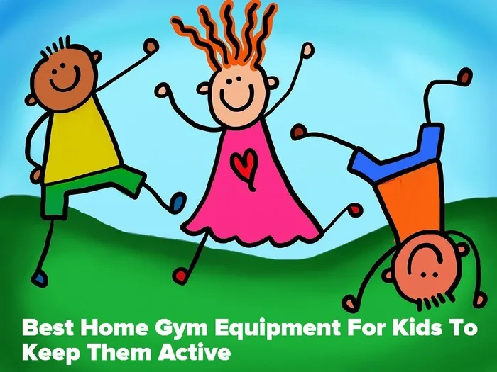 Cartoon kids keeping active - Best Home Gym Equipment For Kids To Keep Them Active
